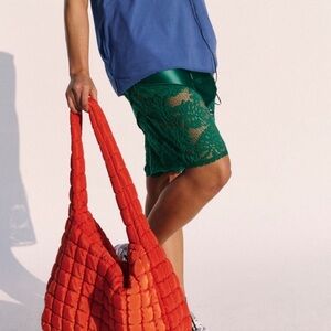 LAST CHANCE Free People Green Lace Athletic roster Shorts small new with tags